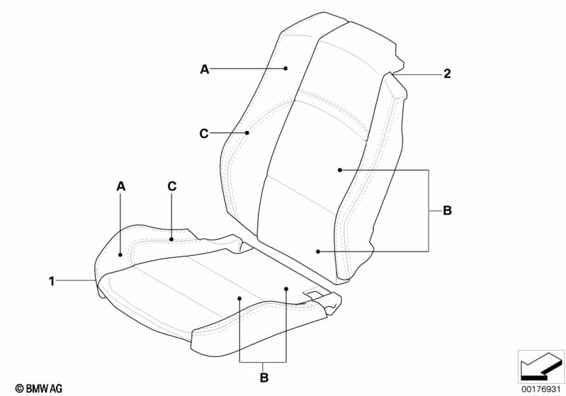 Individual cover, Sport seat, front LC