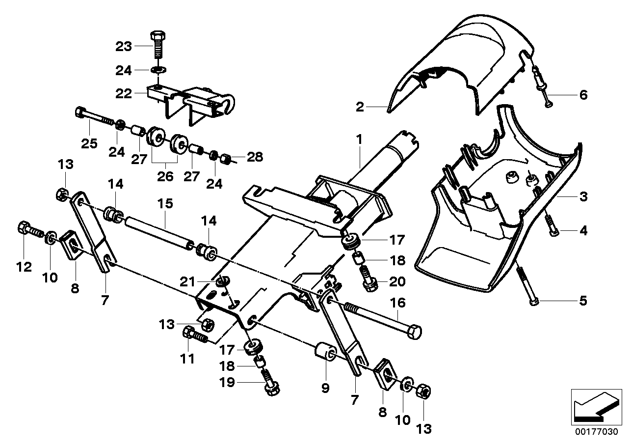 Steering column-bearing sup./single part