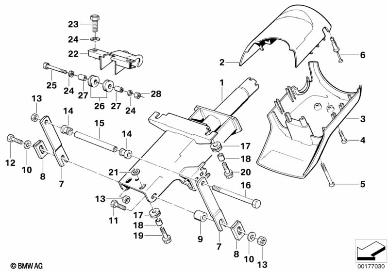Steering column-bearing sup./single part