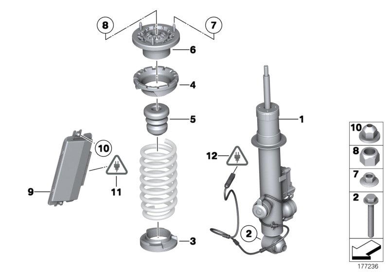 Genuine BMW 37126796859 Rear Left Spring Strut (Inc. 535i, 530i & 530dX) | ML Performance UK Car Parts
