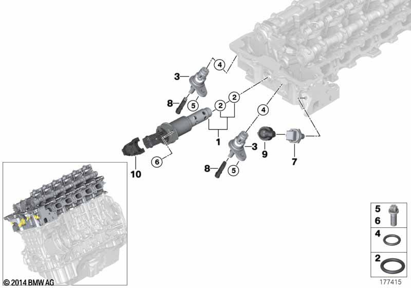 Cylinder head, electr. add-on parts