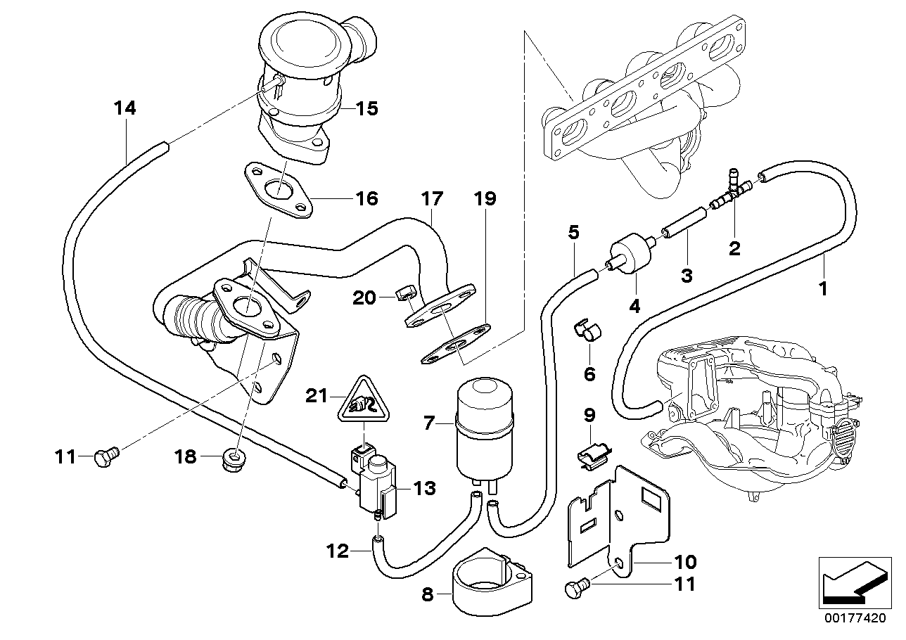 Genuine BMW 11731437785 E46 E36 Vacuum Hose (Inc. 318Ci, 316Ci & Z3 1.9) | ML Performance US Car Parts