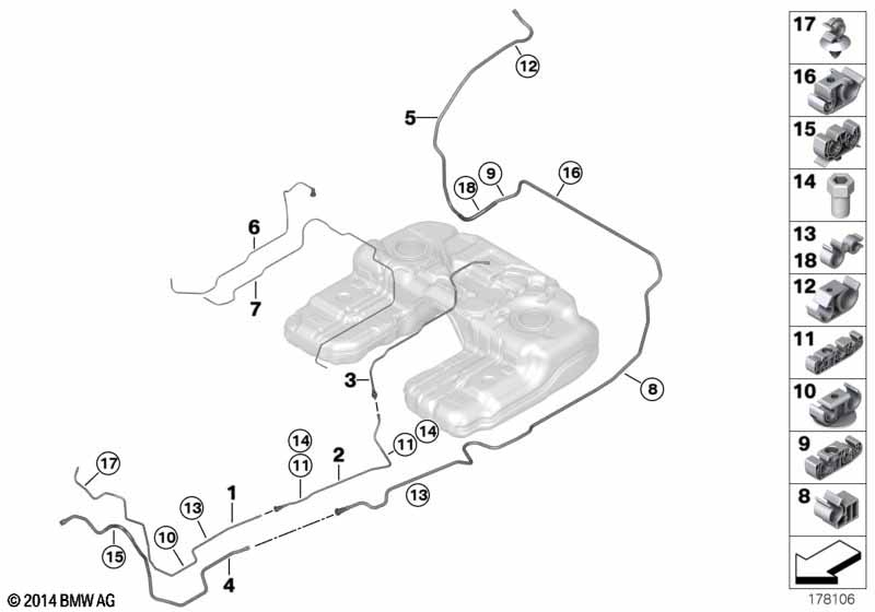 Genuine BMW 16126758230 E71 R53 E70 Fuel Pipe Bracket (Inc. X5 40iX, X6 35iX & Cooper S) | ML Performance UK Car Parts