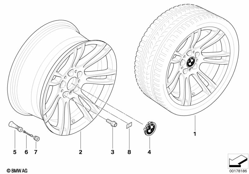 Genuine BMW 36146792828 F10 Screw-In Valve Rdc SCHWARZ (Inc. 535d, L7 & 335xi) | ML Performance UK Car Parts