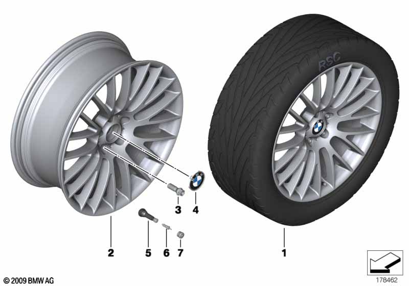 Genuine BMW 36116792594 Light Alloy Rim 8 1/2JX20 ET:33 (Inc. 640iX, 550iX & 525dX) | ML Performance EU Car Parts