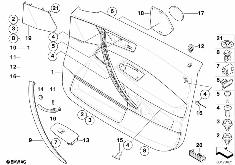 Genuine BMW 51413402734 E83 Switch Cover, Front Driver Side SCHIEFERGRAU (Inc. X3 3.0i) | ML Performance UK Car Parts