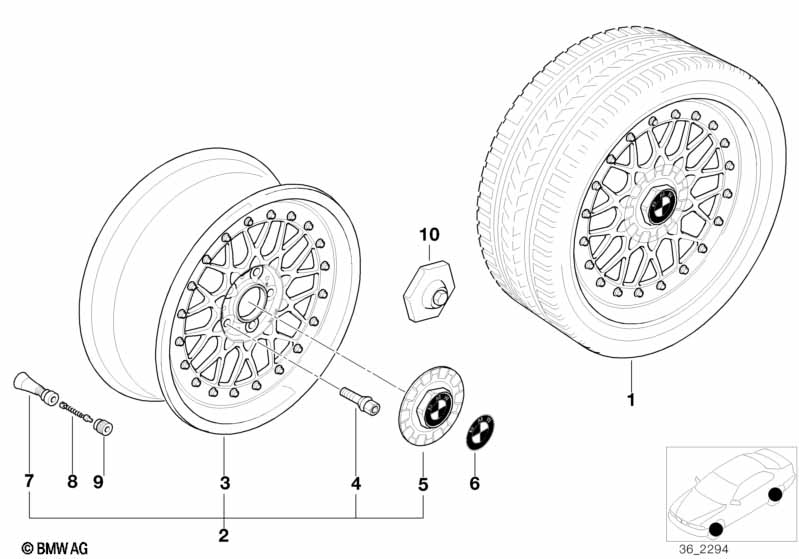 M cross-spoke,threaded (styl.29)