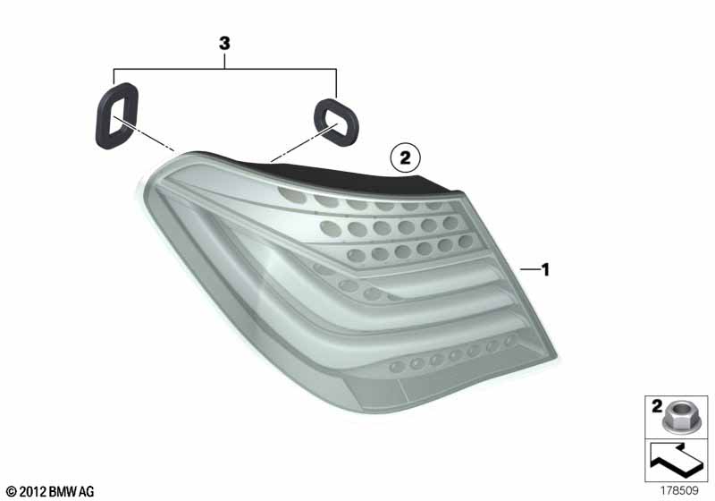 Genuine BMW 63217225239 Seals, Tail Light, Sidewall (Inc. 750LiX 4.4, 760LiS & 730i) | ML Performance EU Car Parts