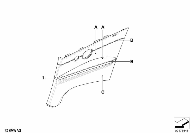 Indi. side trim, part leather, LC