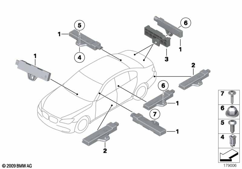 Single parts, antenna, Comfort access