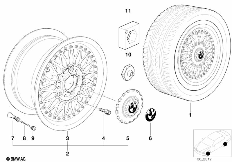 Cross-spoke,composite wheel (styl.5)