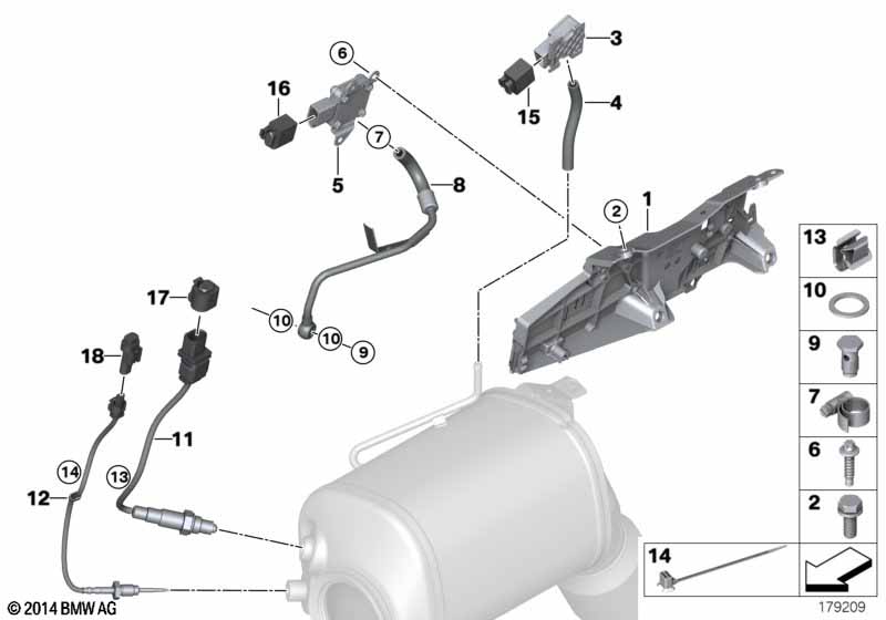 Diesel part.filter sens./mounting parts