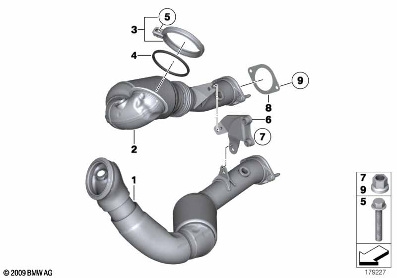 Genuine BMW 18307594012 F01 F02 Exch Catalytic Converter Close To Engine ZYL. 1-3 (Inc. 740i & 740Li) | ML Performance EU Car Parts