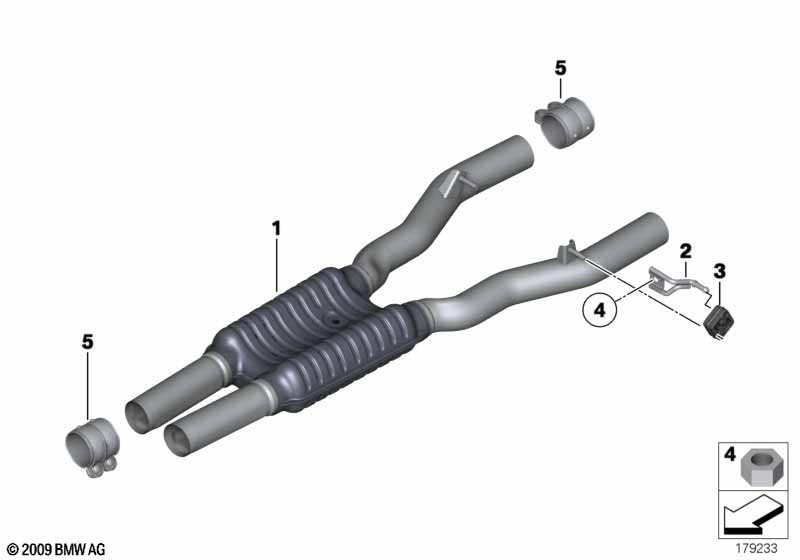 Genuine BMW 18307590556 Center Muffler (Inc. 550i & 550iX) | ML Performance EU Car Parts