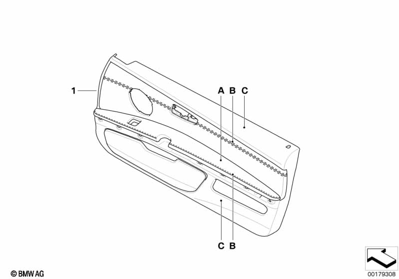 Individual door trim, part leather LC
