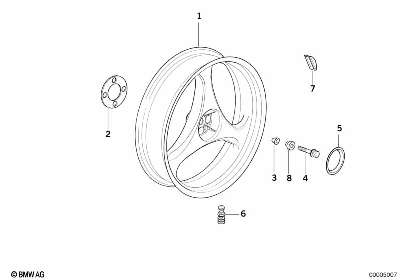 Cast rim, rear
