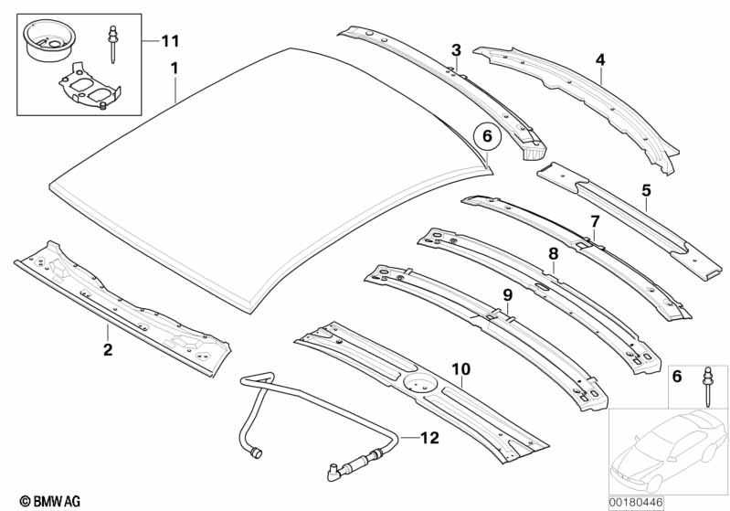 Genuine BMW 41327044873 E65 E66 Rear Window Frame Bottom Part (Inc. 740i, 745d & 745i) | ML Performance EU Car Parts