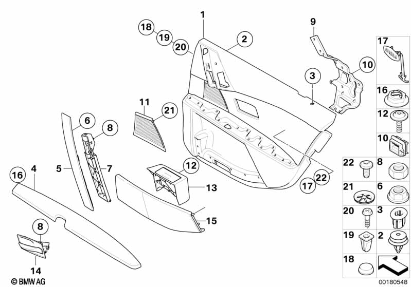 Door trim panel rear / Side airbag