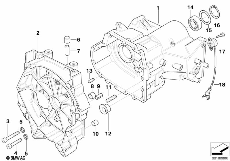 Transmission housing/mounting parts