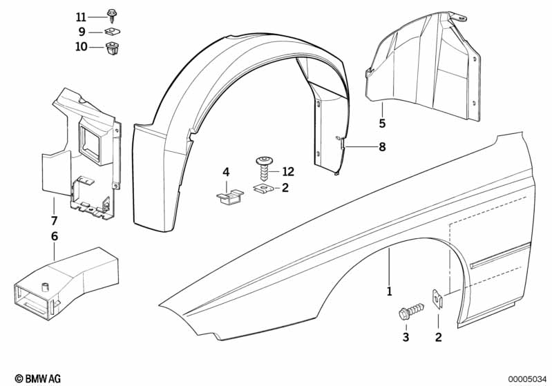 Genuine BMW 41358108431 E31 Side Panel, Front Left (Inc. 840i, 850CSi & 850Ci) | ML Performance EU Car Parts
