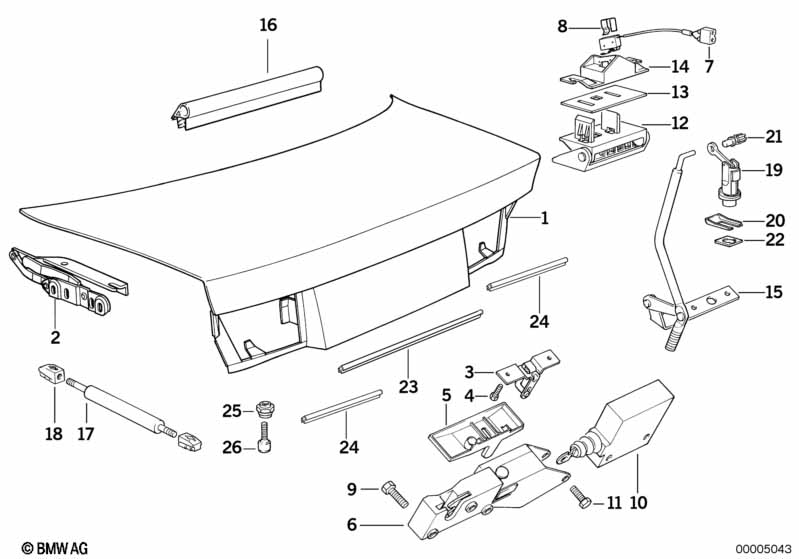 Genuine BMW 51248118688 E31 Trunk Lid Lock (Inc. 850Ci, 850CSi & 840Ci) | ML Performance UK Car Parts