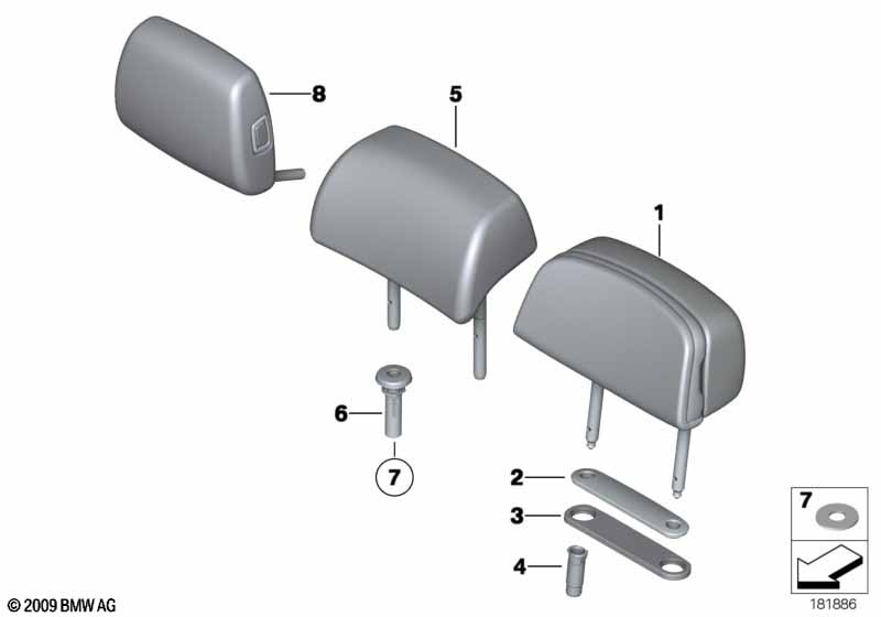 Genuine BMW 52207217143 Guide, Headrest VENETOBEIGE (Inc. 750LiX, 730i & 750iX) | ML Performance EU Car Parts