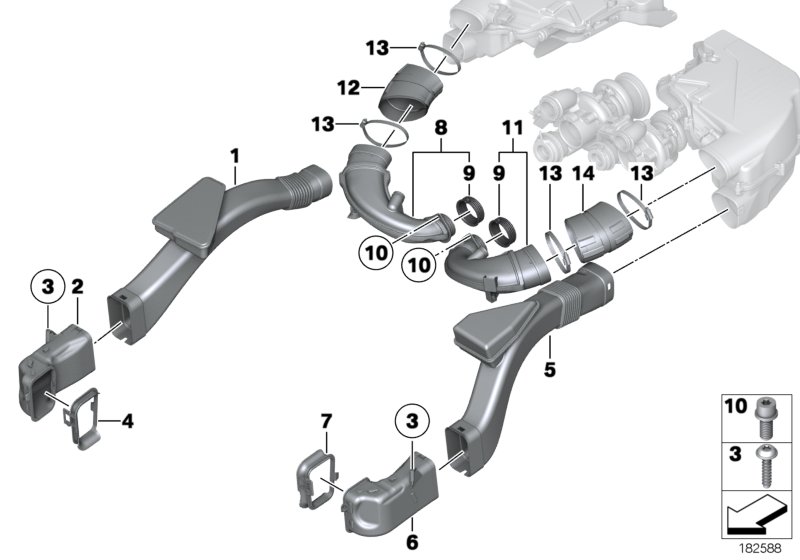 Genuine BMW 13717624031 Air Channel 5-Aug (Inc. 650i, 550iX & 650iX) | ML Performance US Car Parts