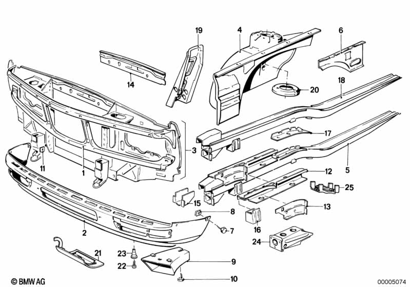 Genuine BMW 41111900696 E28 Wheel Housing Strut, Front Right (Inc. 524td, 525e & 524d) | ML Performance UK Car Parts