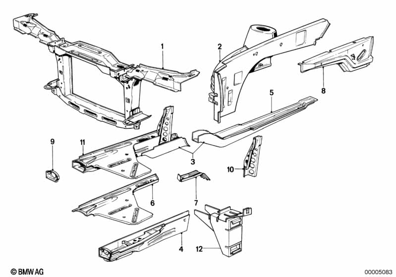 Genuine BMW 41131971102 E30 Front Panel Basis (Inc. 318i) | ML Performance UK Car Parts