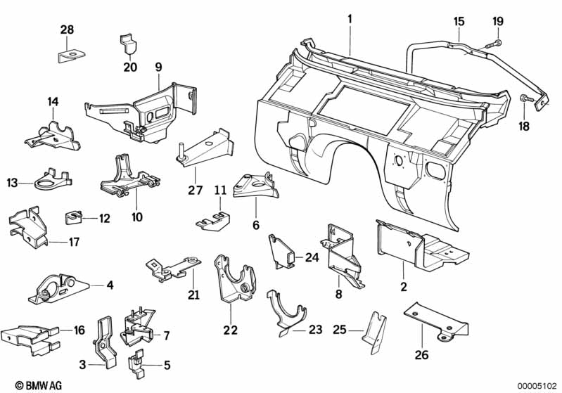 Genuine BMW 41148113966 E34 E32 Bracket, Impact Sensor, Right (Inc. 750i, M5 3.8 & M5) | ML Performance EU Car Parts