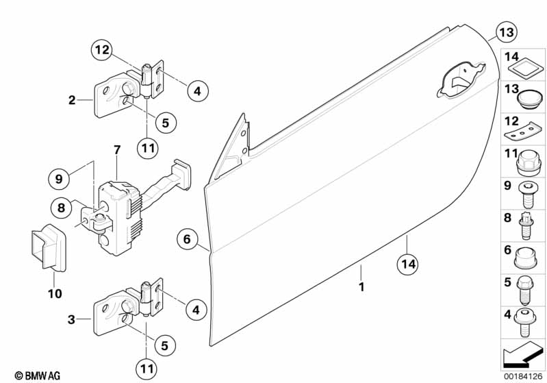 Genuine BMW 41517200225 E63 E64 Door Hinge, Bottom Left (Inc. 645Ci, 635d & 630i) | ML Performance EU Car Parts
