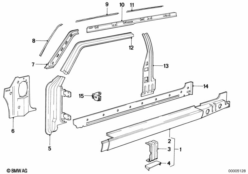 Single components for body-side frame