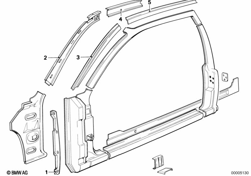 Single components for body-side frame