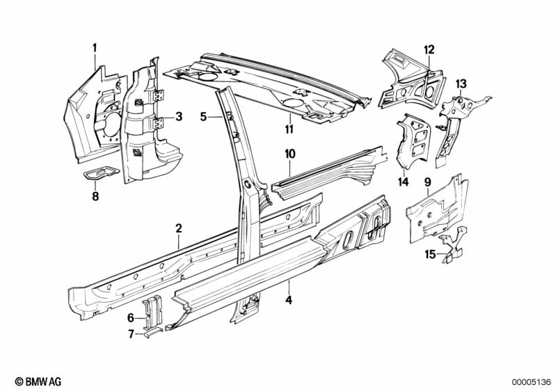 Single components for body-side frame
