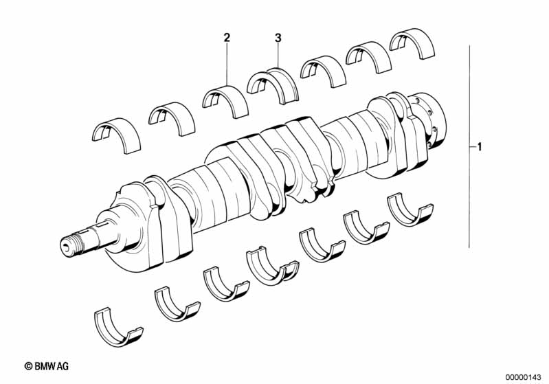 Crankshaft with bearing shells