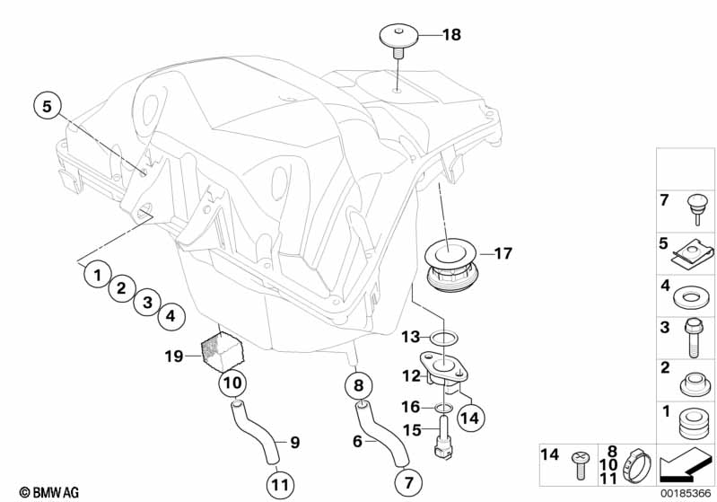 Intake muffler, mounting parts