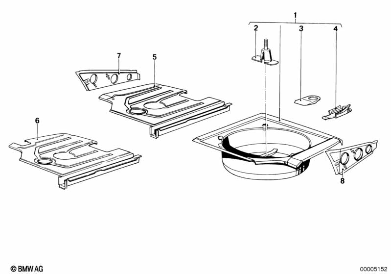 Floor panel trunk/lateral parts