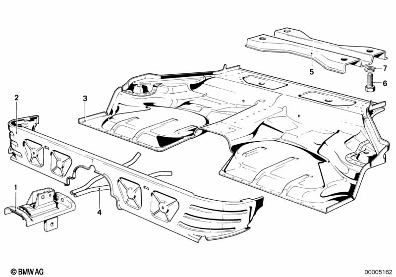 Floor parts rear interior