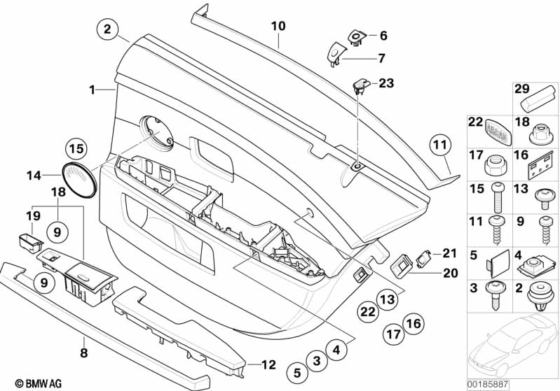 Rear door linings-side air bag/long