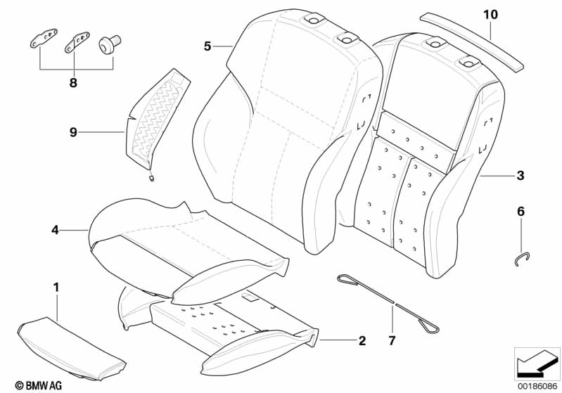Genuine BMW 52107903271 E64 Sports Seat Cover Leather Left SCHWARZ (Inc. M6) | ML Performance EU Car Parts