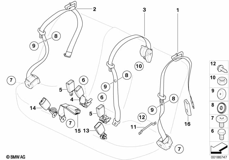 Genuine BMW 72117171175 E70 Upper Belt Rear Left BEIGE (Inc. X5) | ML Performance UK Car Parts