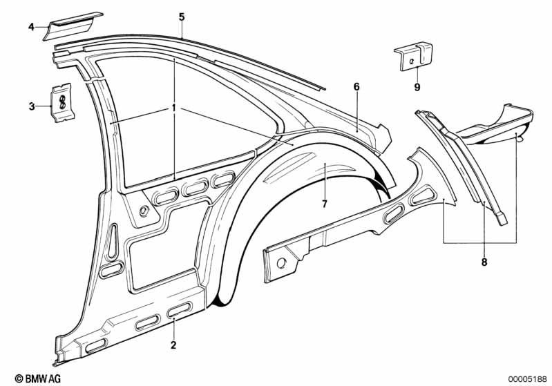 Genuine BMW 41211886335 E24 Wheel Arch Outer Rear Left (Inc. 635CSi, 628CSi & M6) | ML Performance EU Car Parts