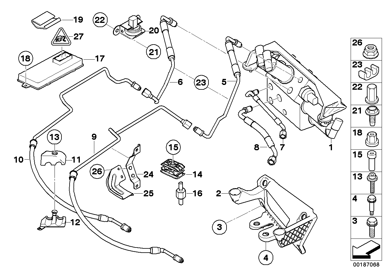 Genuine BMW 37136765596 E64 E61 E63 Pressure Line, Motor M14X1,5/M16X1,5 (Inc. 630i, 523i & 535i) | ML Performance UK Car Parts