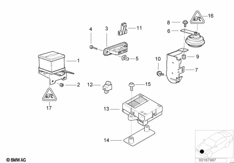 Genuine BMW 65758367064 E38 Horn (Inc. 740iL, 740i & 750i) | ML Performance EU Car Parts