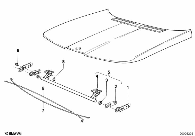 Engine hood/mounting parts