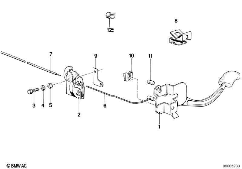 Genuine BMW 51231839767 E24 Bowden Cable (Inc. 633CSi) | ML Performance UK Car Parts