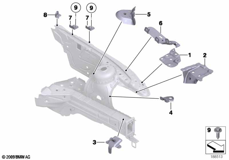 Genuine BMW 41007224903 E89 Mount, Strut Tower Brace, Left (Inc. Z4 35i) | ML Performance US Car Parts