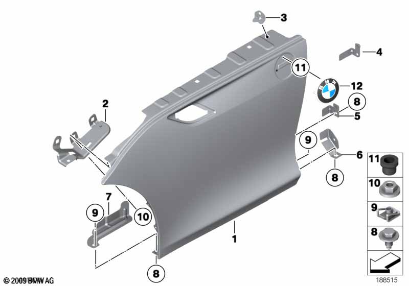 Genuine BMW 41217225146 E89 Bracket, Side Panel, Front Lower Right (Inc. Z4 28i, Z4 35i & Z4 18i) | ML Performance EU Car Parts