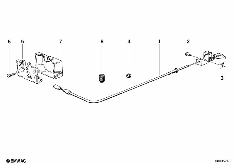Genuine BMW 51231884281 E30 Engine Hood Mechanism (Inc. 320is, 324d & 316i) | ML Performance UK Car Parts