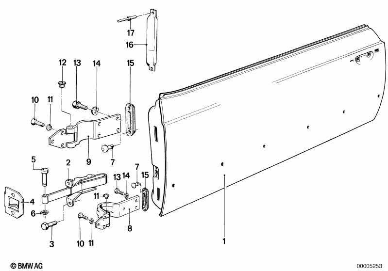 Front door-hinge/door brake